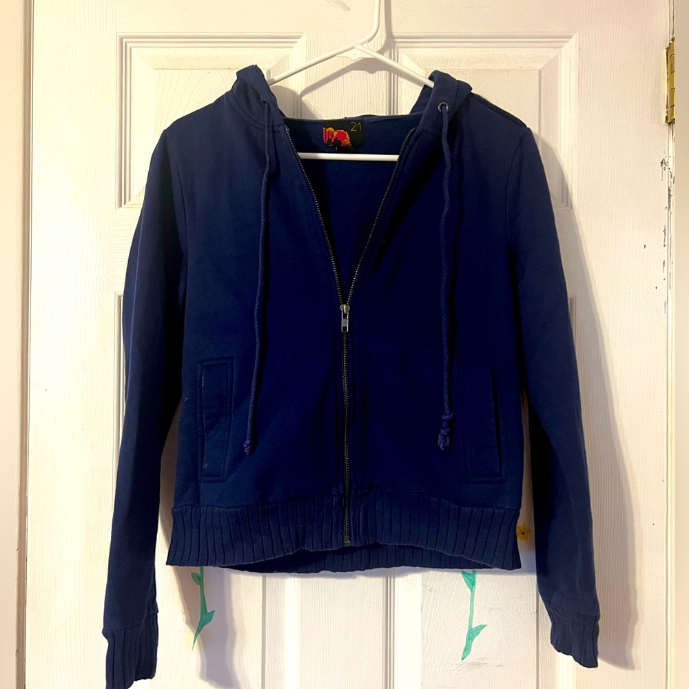 Rich blue zipper hoodie